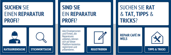 Der Zugang für die einzelnen Zielgruppen! © reparaturfuehrer.at Der Zugang für die einzelnen Zielgruppen! © reparaturfuehrer.at