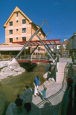 Weizbach mit Fußgängerbrücke im Zuge der Dr.Karl-Renner-Gasse (Foto W. Gorkiewicz, Weiz) Weizbach mit Fußgängerbrücke im Zuge der Dr.Karl-Renner-Gasse (Foto W. Gorkiewicz, Weiz)