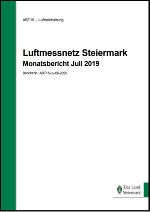 Titelblatt und Verlinkung zum Monatsbericht Juli 2019